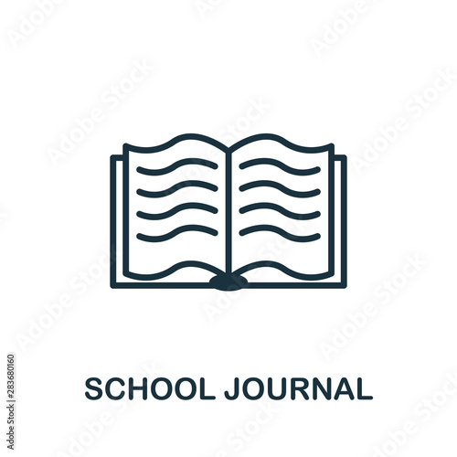 School Journal vector icon symbol. Creative sign from education icons collection. Filled flat School Journal icon for computer and mobile