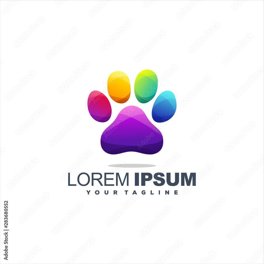 awesome dog foot logo design