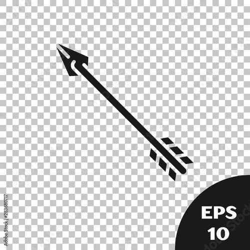 Black Hipster arrow icon isolated on transparent background. Vector Illustration