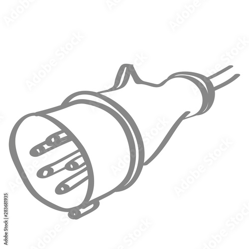 Handgezeichneter Stecker in grau