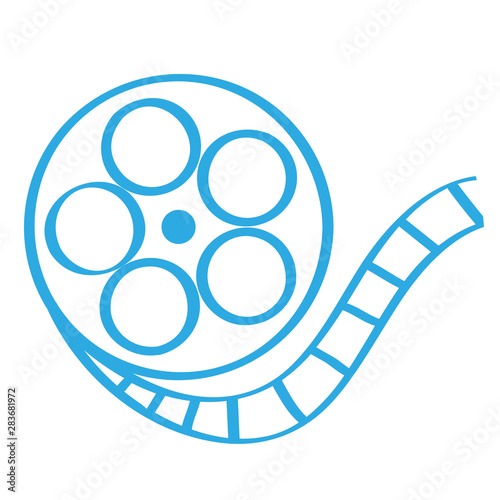 Handgezeichnete Filmrolle in blau