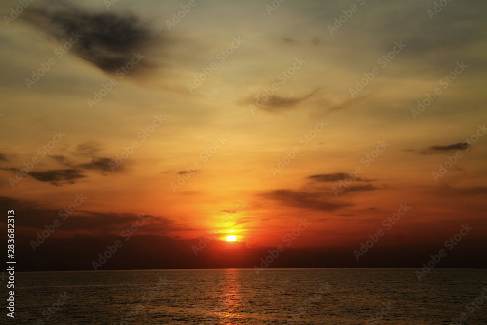 sunset over the sea