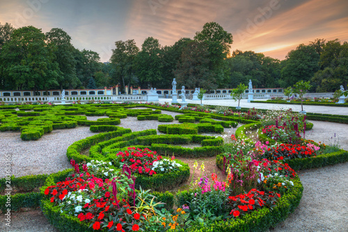 Beautiful gardens of the Branicki Palace in Bialystok, Poland.