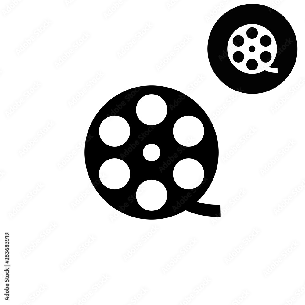 film reel  - white vector icon