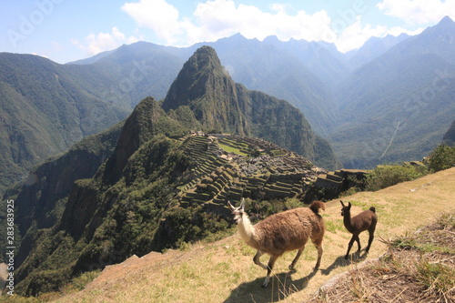 Machu Picchu Incan citadel in the Andes Mountains in Peru