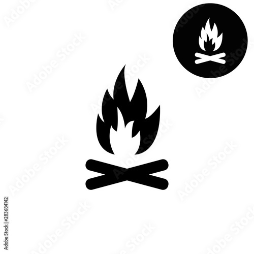 Bonfire  - white vector icon