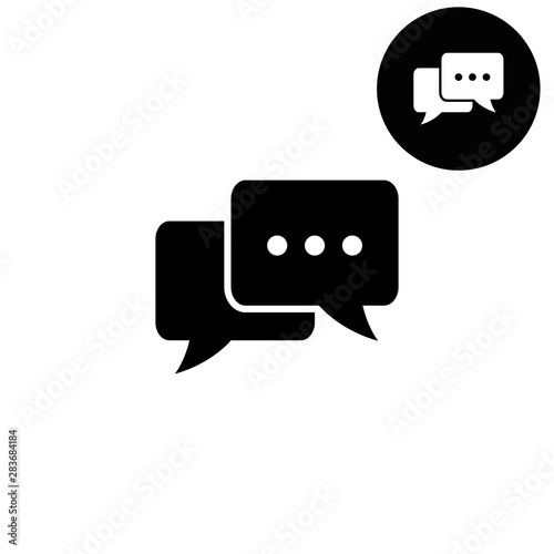 Chat - white vector icon
