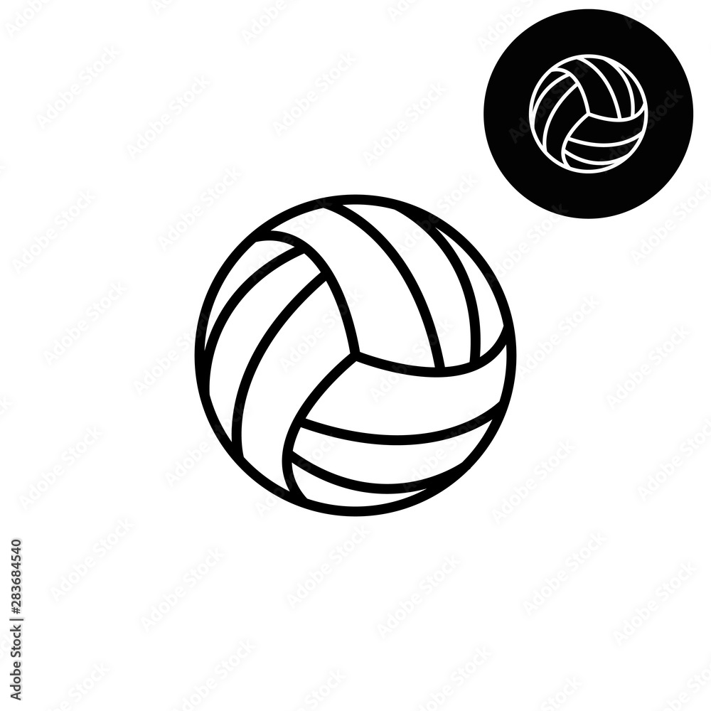 volleyball ball  - white vector icon