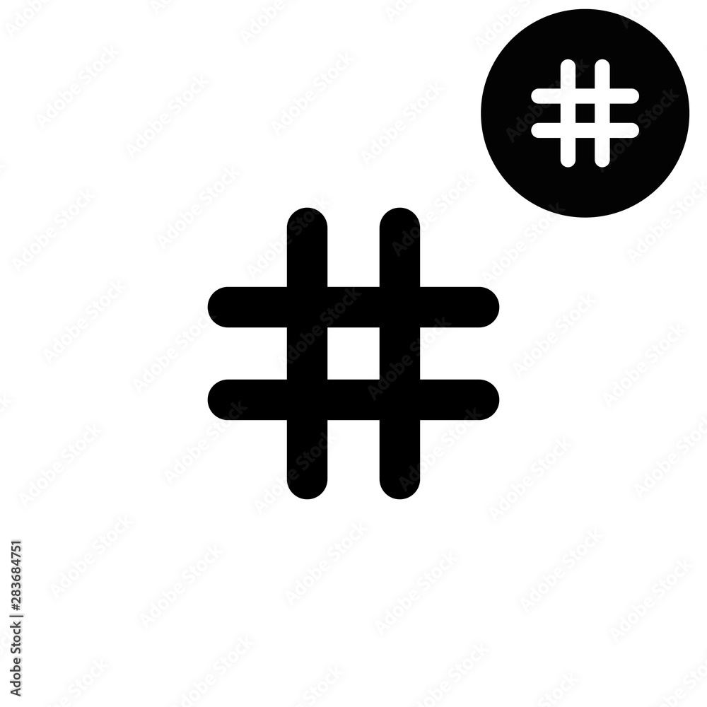 Obraz premium hashtags - white vector icon