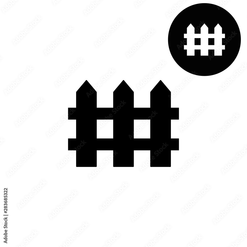 Obraz premium Fence - white vector icon