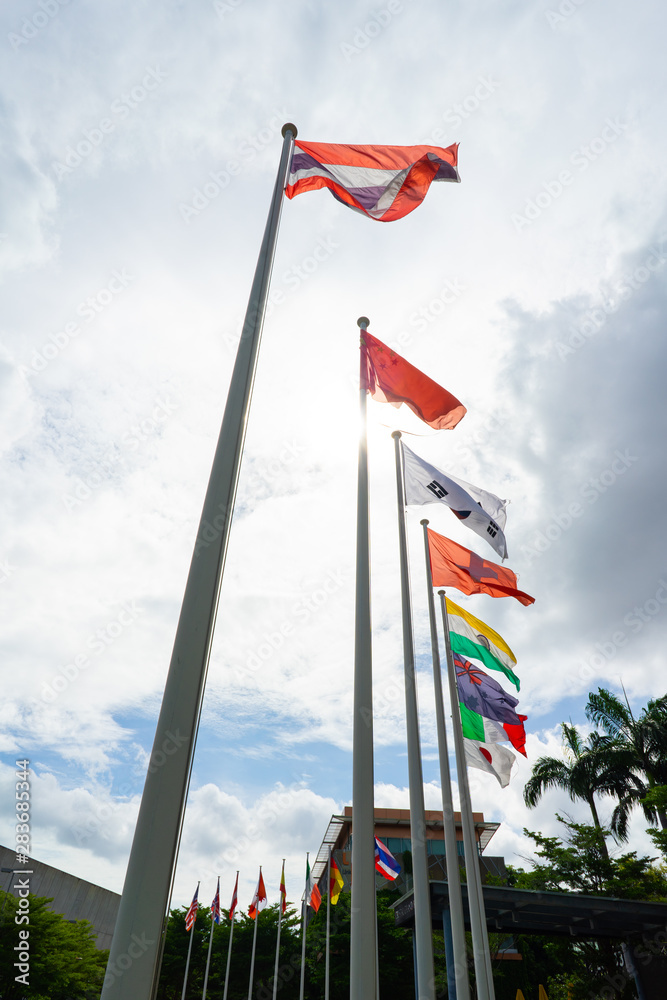Many countries have flags that pass through the sun.