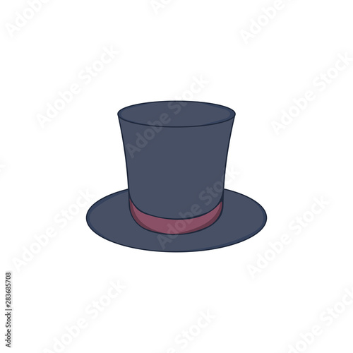 hat cylinder isolated illustration on a white background in cartoon style.