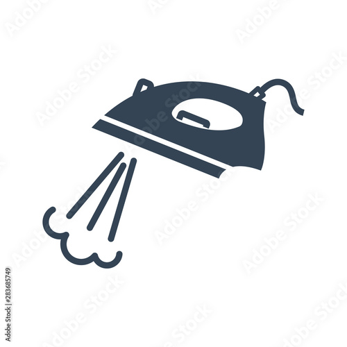 black icon electric iron with steam