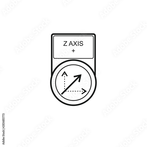 Taster mit Symbol [Z-Achse], positiv