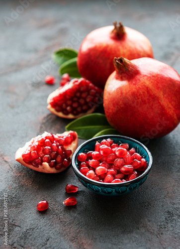 Ripe pomegranate fruits