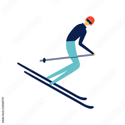 winter sportsman isolated