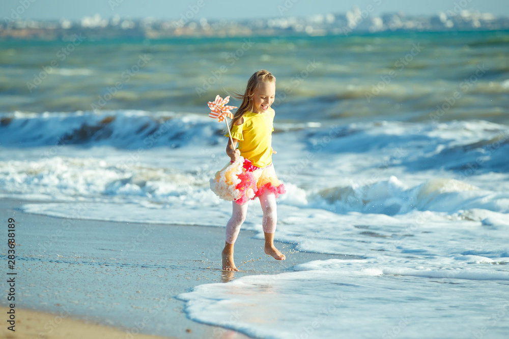 Little girl at the sea.