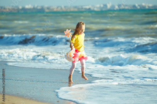 Little girl at the sea.