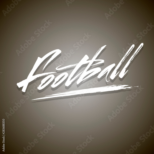 Banner the abstract inscription football on darkened background