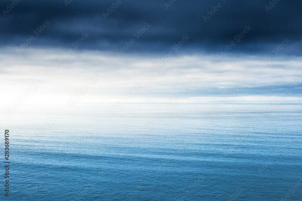 Fototapeta premium sea and sky, vast open ocean aerial view