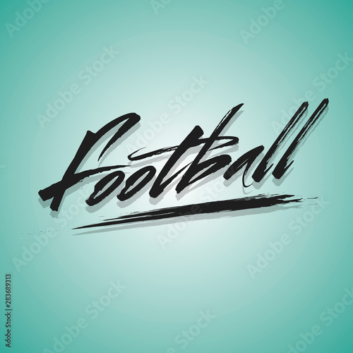 Banner the abstract inscription football on darkened background