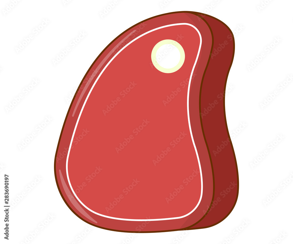 Meat Icon on white Background. Concept Food Label. Cartoon Vector Illustration Meat Icon on white Background. Concept Food Label. Cartoon Vector Illustration