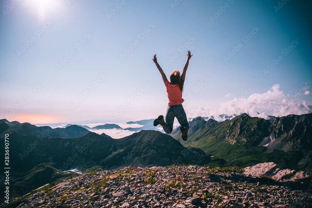 Joy of conquest of mountain top