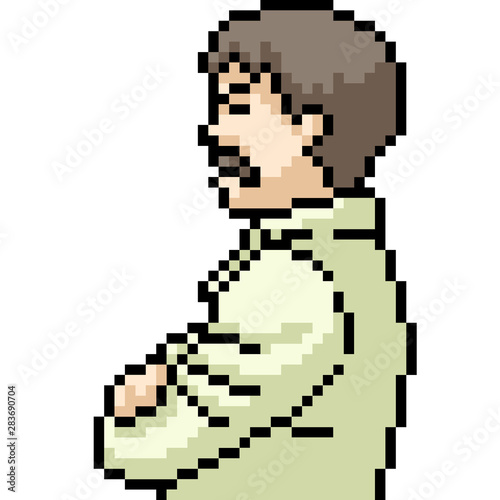 vector pixel art man angry