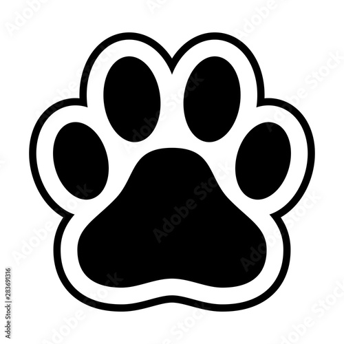 Animal paw print dog cat vector icon photo