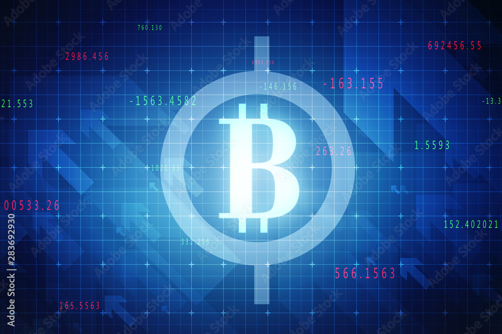 2d rendering bitcoin sign 2d rendering bitcoin sign