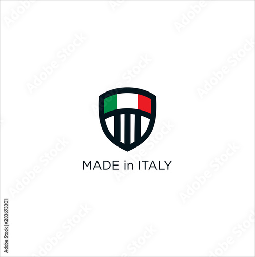 Italy Logo Icon Design. Shield Italy Logo Design Vector. Made In Italy Logo Shield Template	