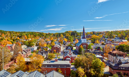 Montpelier town skyline at autumn in Vermont, USA photo