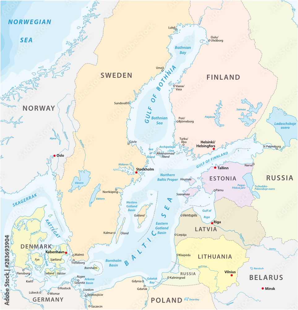 map of the baltic sea the marginal sea of the atlantic ocean