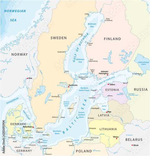 map of the baltic sea the marginal sea of the atlantic ocean photo