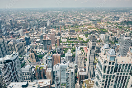 Chicago city skyline aerial view  Illinois  USA