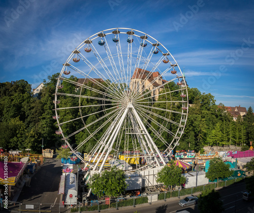Riesenrad auf Backnanger Stadtfest Panorama mit Vignette