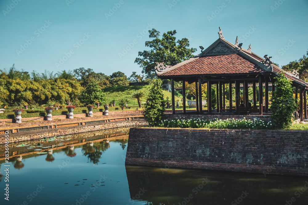 Naklejka premium Hue imperial palace and Royal Tombs in Vietnam