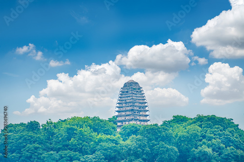 Beautiful scenery in the Great Buddha Scenic Area of Leshan  Sichuan Province  China