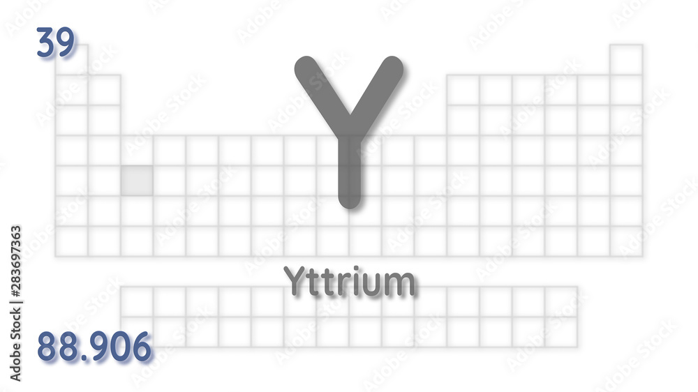 Yttrium chemical element  physics and chemistry illustration backdrop