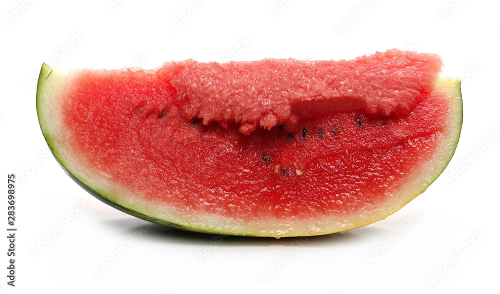 Fresh watermelon slice isolated on white background