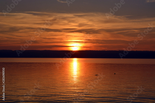 sunset  nature  see  lake  