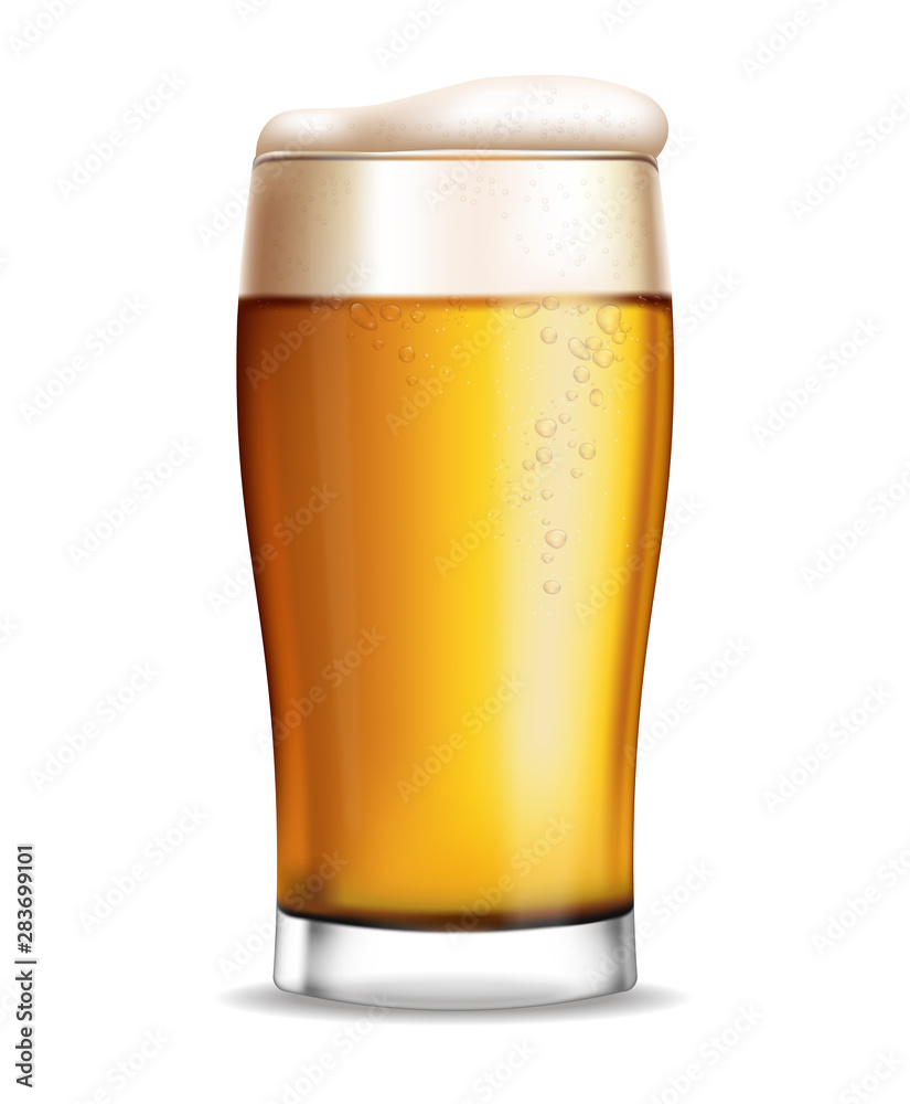 Beer glass isolated Vector realistic. Fresh sparkling drink. 3d detailed illustration templates Beer glass isolated Vector realistic. Fresh sparkling drink. 3d detailed illustration templates
