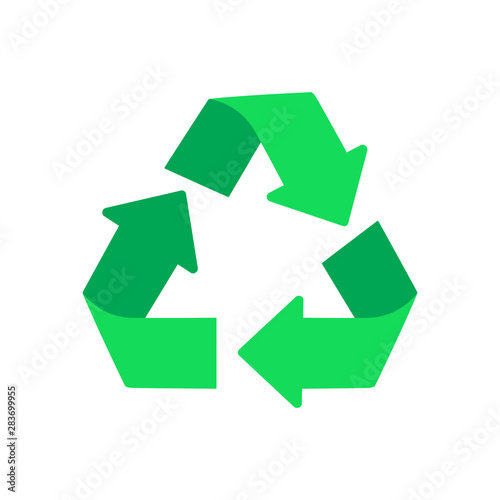 Green recycle sign. 