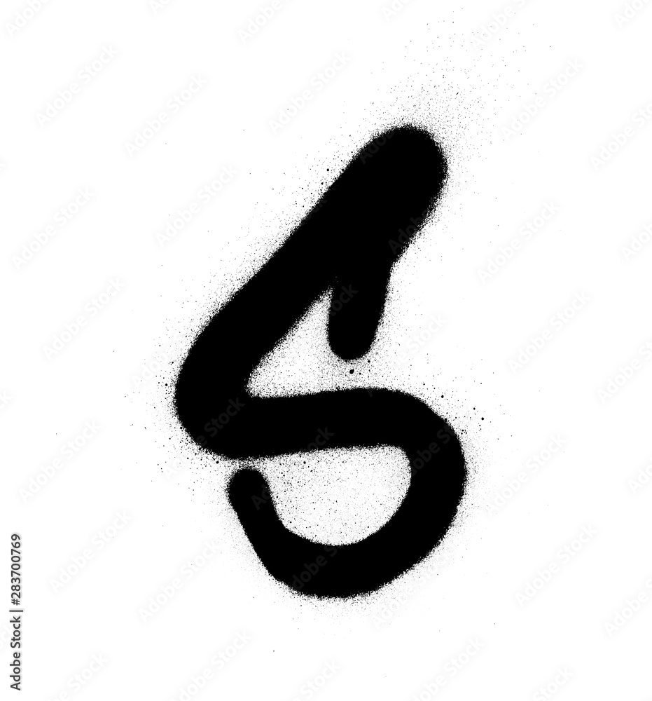 graffiti S font sprayed in black over white graffiti S font sprayed in black over white