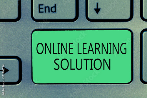 Wallpaper Mural Writing note showing Online Learning Solution. Business photo showcasing use of Electronic access to Educational Curriculum. Torontodigital.ca