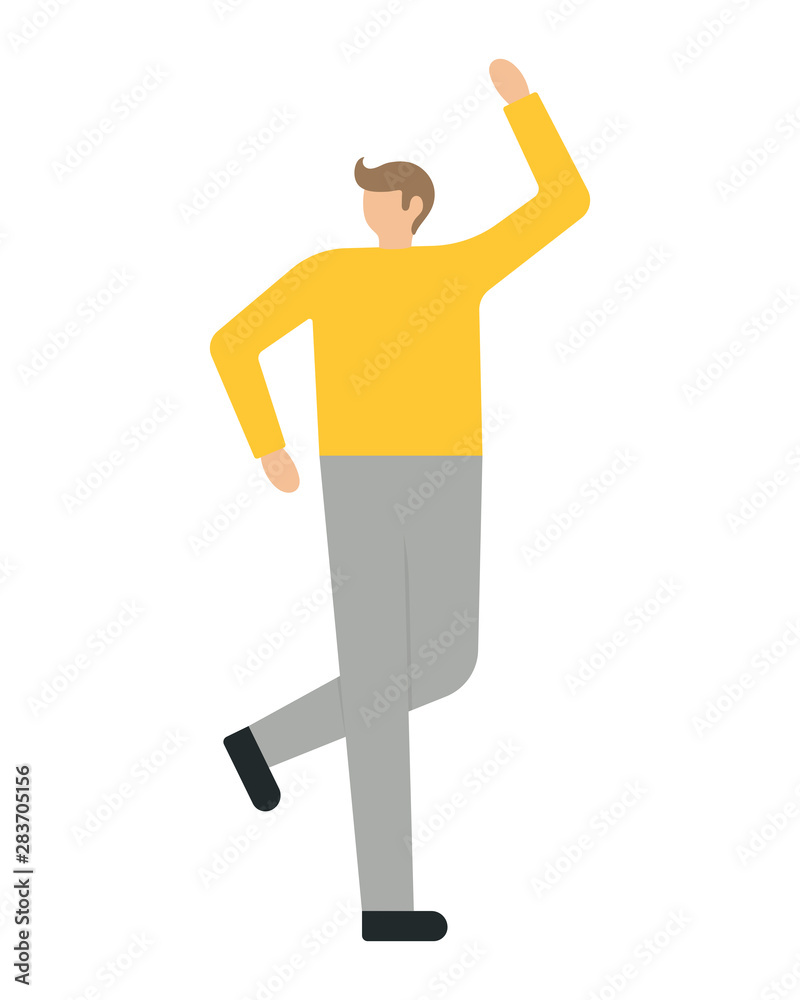 Happy business man jumping on a white background