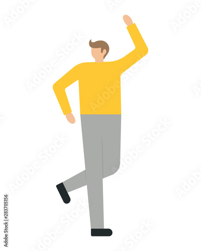 Happy business man jumping on a white background