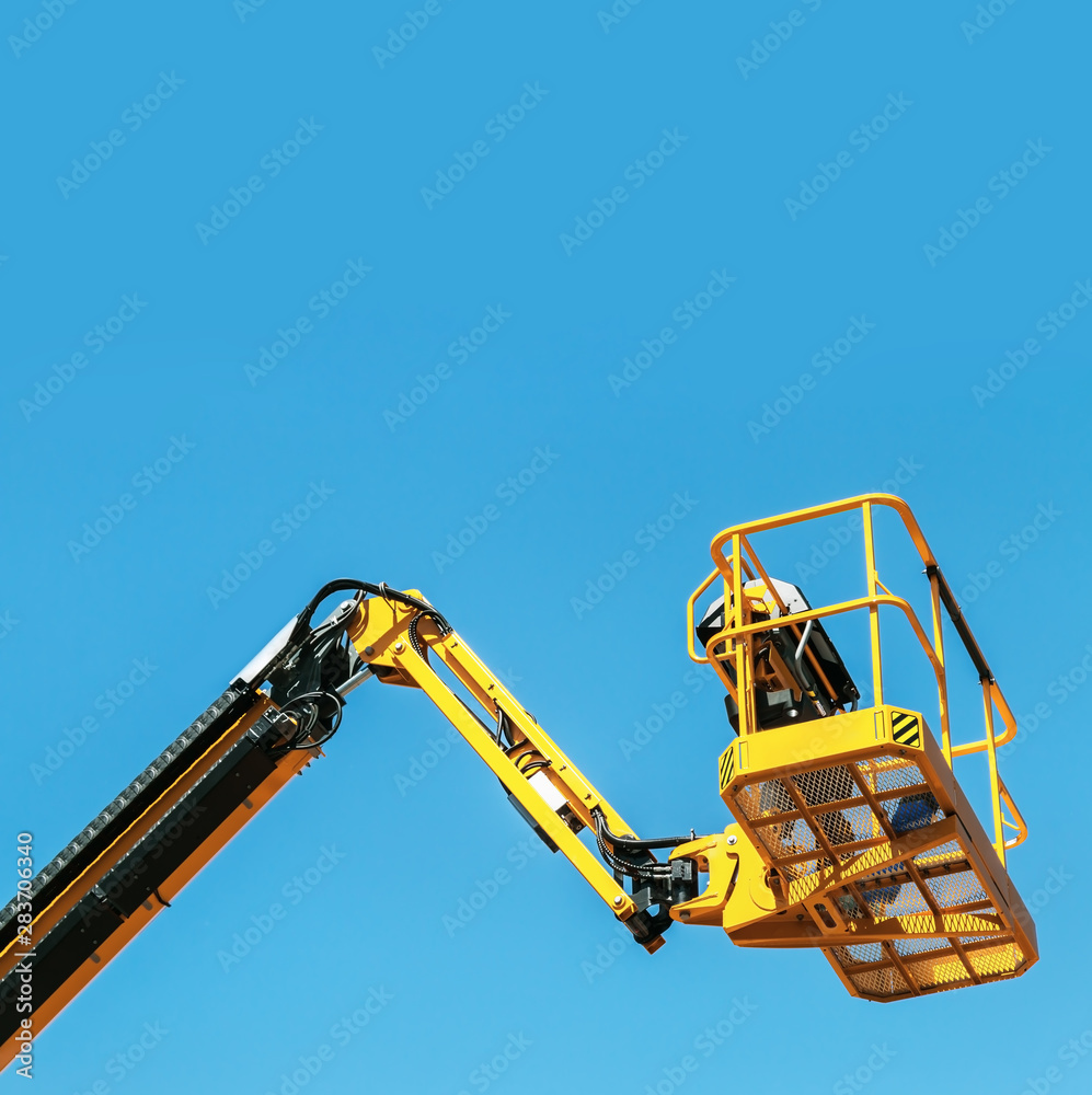 basket of auto hydraulic receiver for construction and repair works. blank space can be used for your text basket of auto hydraulic receiver for construction and repair works. blank space can be used for your text