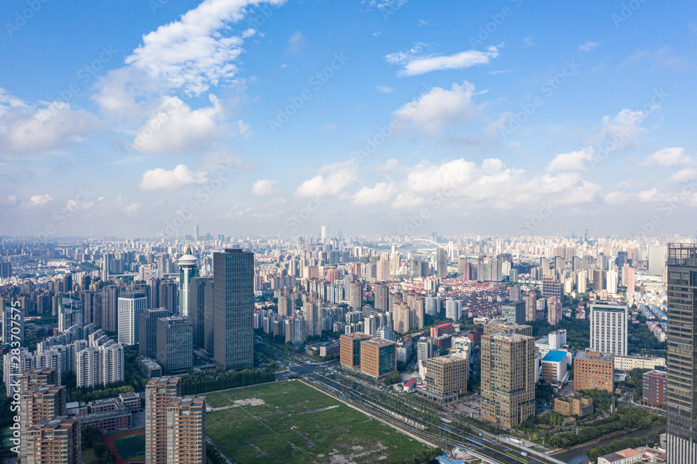 panoramic city skyline in hangzhou china