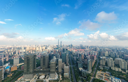 panoramic city skyline in shanghai china © THINK b